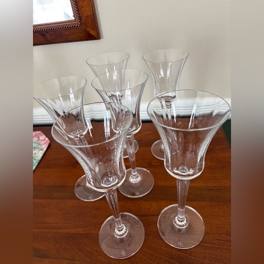 Ralph Lauren Crystal Garland Wine Glasses - Set of 6